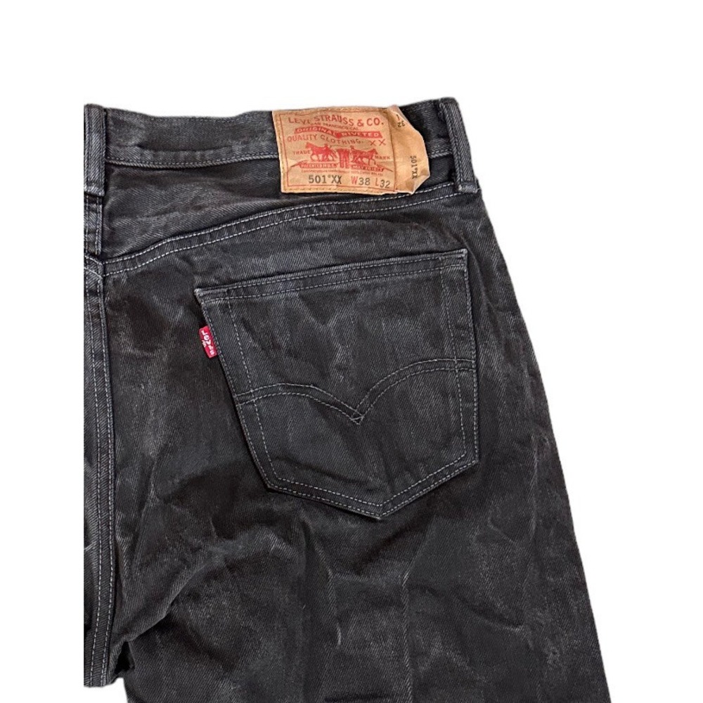 Vintage Levis 501XX Jeans Men 38x32 (37x30) Blue Denim Straight Leg Button Fly - Picture 8 of 10